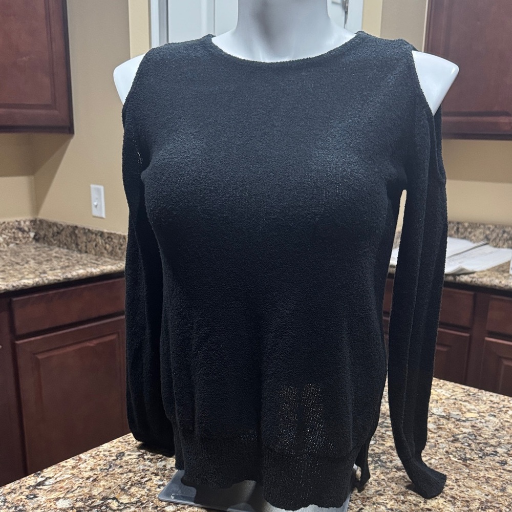 Chic Off-the-Shoulder Black Sweater